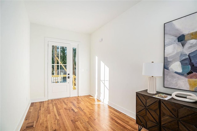 entrance foyer with hardwood / wood-style flooring