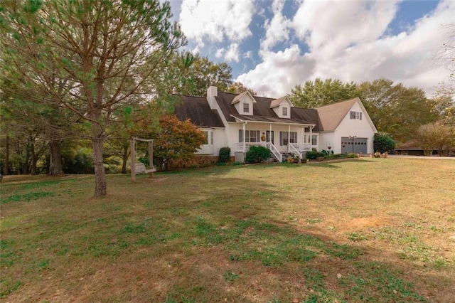 exterior space with a lawn and a porch