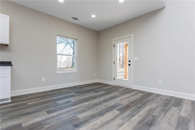 interior space with hardwood / wood-style floors