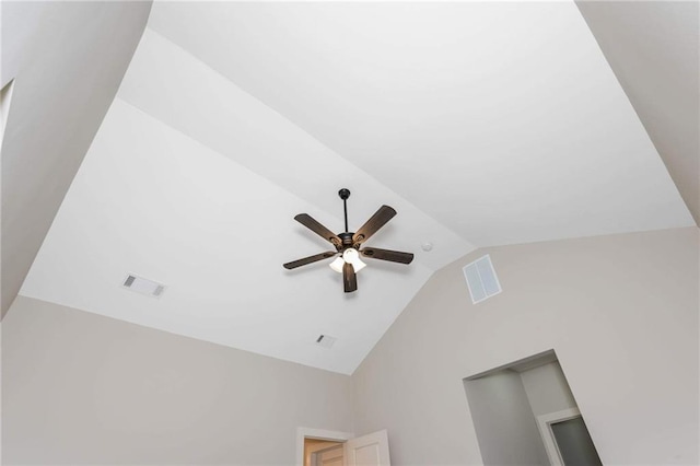 interior details featuring ceiling fan