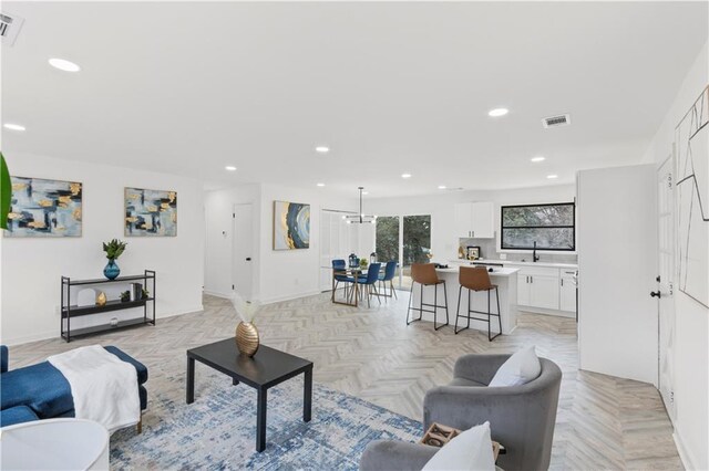 1066 Cleavemark Dr, Clarkston, GA 30021 - living room featuring recessed lighting and baseboards