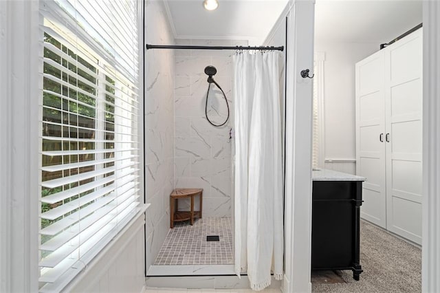 161 N Barton St, Norcross, GA 30071 - bathroom featuring a shower stall and vanity