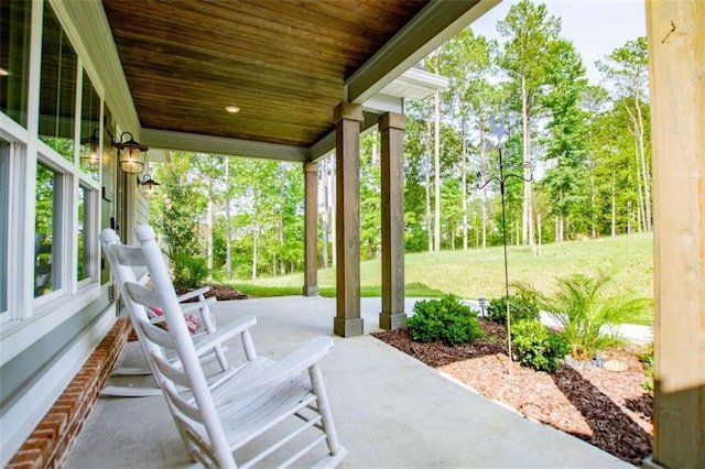 view of patio with a porch