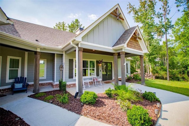 craftsman-style home featuring a patio