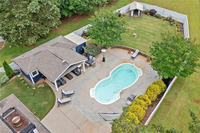 2545 Hickory Level Rd, Villa Rica, GA 30180 - view from above of property featuring a pool
