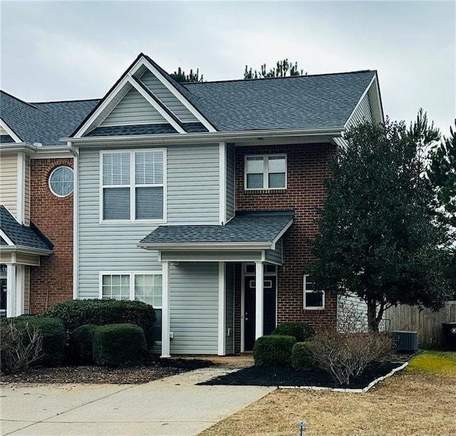 view of front of home featuring central AC