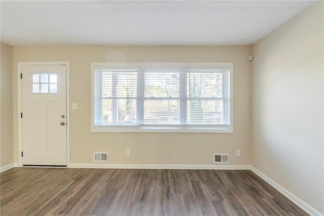 entrance foyer with dark hardwood / wood-style flooring