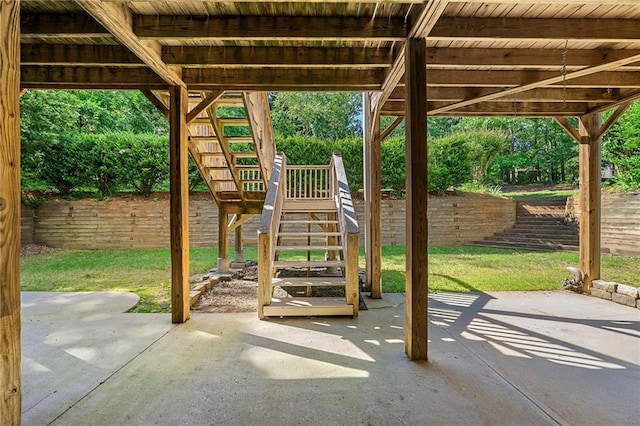 4440 Green Summers Dr, Cumming, GA 30028 - fenced backyard with stairs and a patio