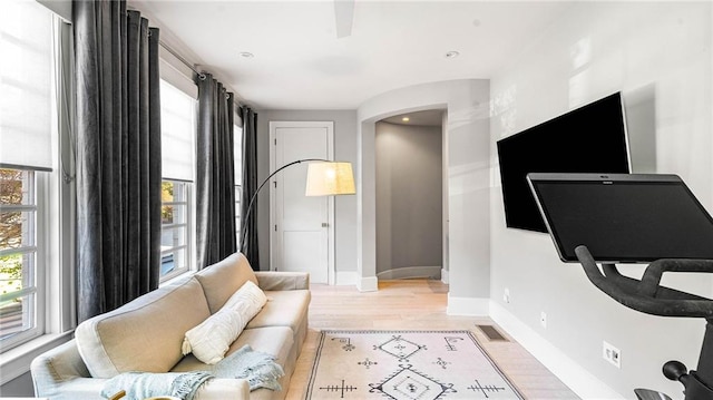 interior space featuring light wood-type flooring