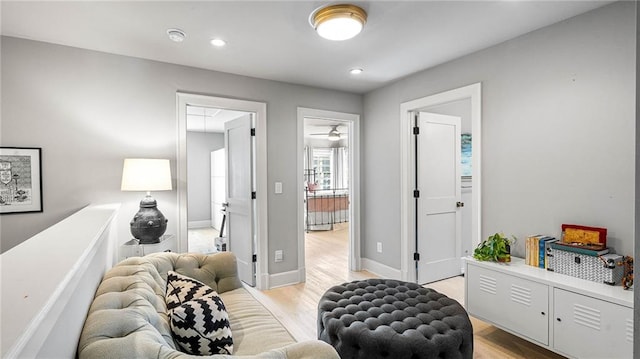 living room featuring light hardwood / wood-style flooring