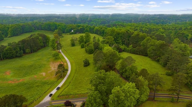 aerial view of a heavily wooded area