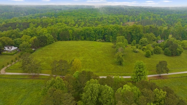 aerial view of a heavily wooded area