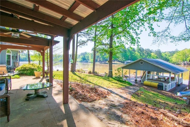 1345 Quail Hollow Dr, Hamilton, GA 31811 - view of patio featuring a water view