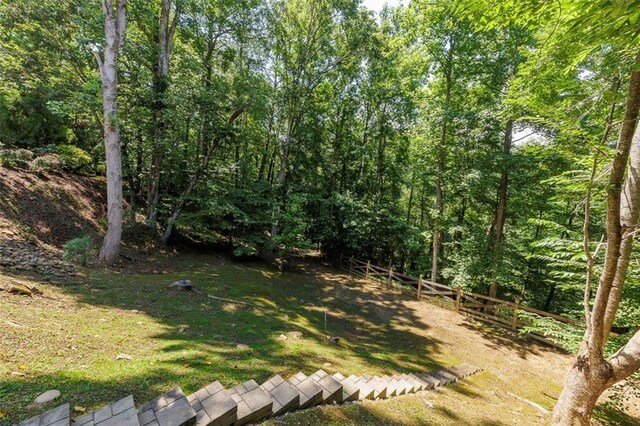 51 Mountain Ridge Dr SE, Cartersville, GA 30120 - view of yard featuring a forest view