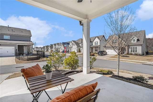 view of patio with a residential view