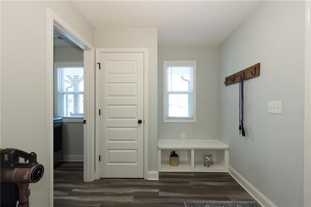 interior space featuring dark wood-type flooring