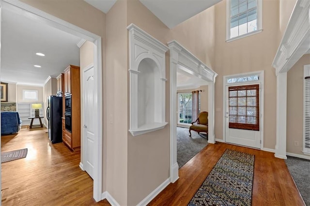 entrance foyer featuring wood-type flooring