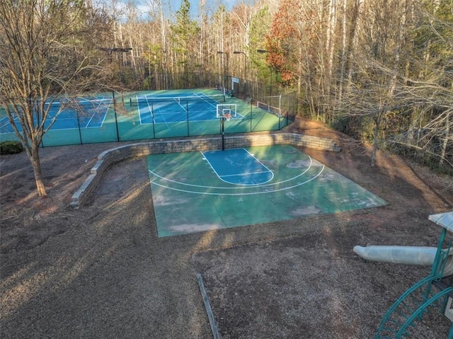 view of sport court with tennis court