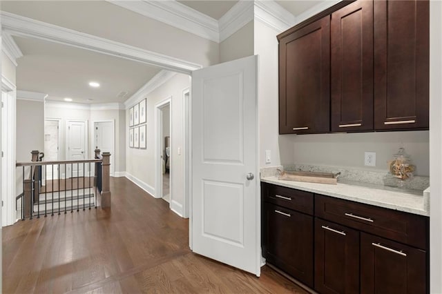 2811 Shady Valley Dr NE, Brookhaven, GA 30324 - full bath with crown molding, a ceiling fan, wood finished floors, and vanity