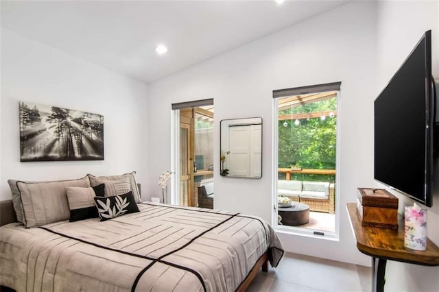 303 Clarice Ln, Sautee Nacoochee, GA 30571 - bedroom with lofted ceiling and recessed lighting
