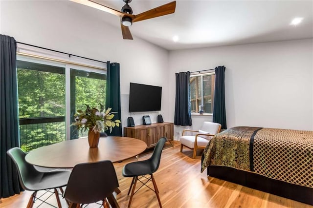 303 Clarice Ln, Sautee Nacoochee, GA 30571 - bedroom with light wood finished floors, recessed lighting, and a ceiling fan