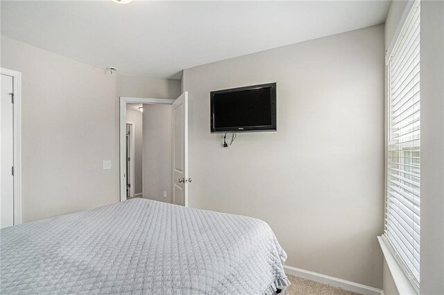 carpeted bedroom with baseboards