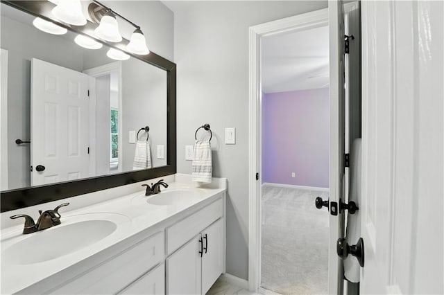 5807 Brookstone Walk NW, Acworth, GA 30101 - full bathroom with double vanity and baseboards