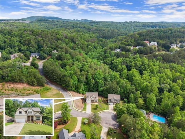 bird's eye view of a heavily wooded area