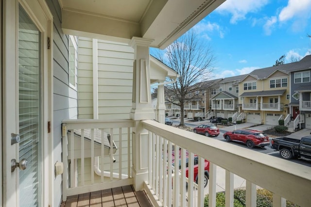 balcony featuring a residential view