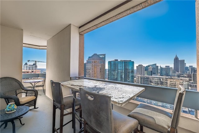 balcony featuring a city view