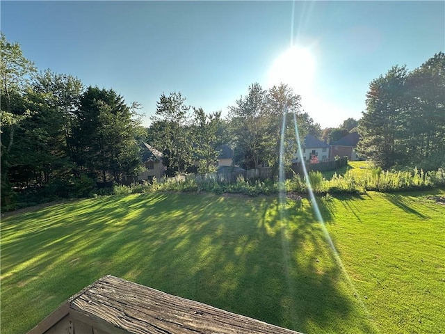 view of yard with fence