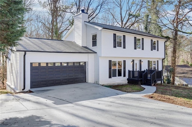 view of front of property featuring a garage