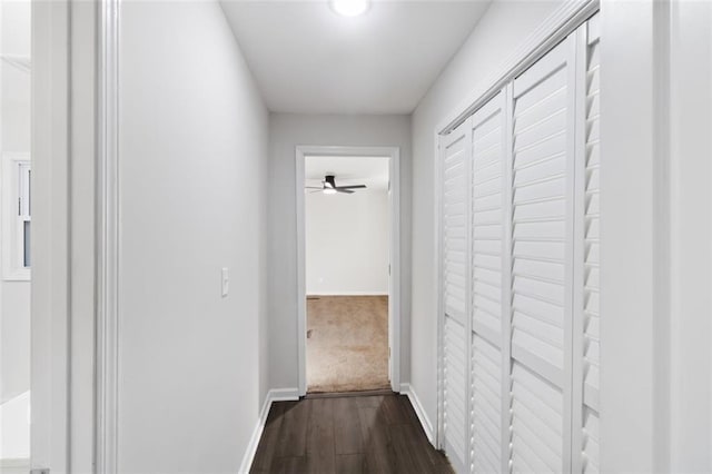 389 Oglesby Bridge Rd SE, Conyers, GA 30094 - hall with dark wood-style floors and baseboards