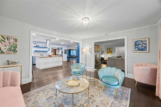 200 Mcguirts Bridge Rd, Covington, GA 30014 - living room with dark wood-style floors and baseboards