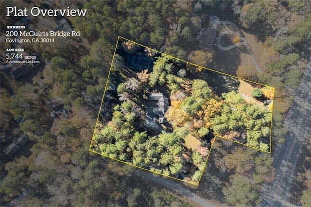 200 Mcguirts Bridge Rd, Covington, GA 30014 - aerial view of property and surrounding area with property boundaries highlighted