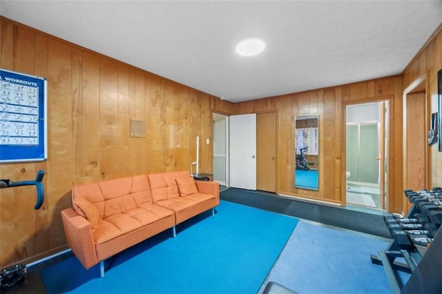 200 Mcguirts Bridge Rd, Covington, GA 30014 - carpeted living room with wooden walls