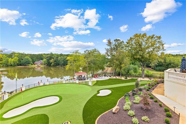 view of property's community featuring a water view