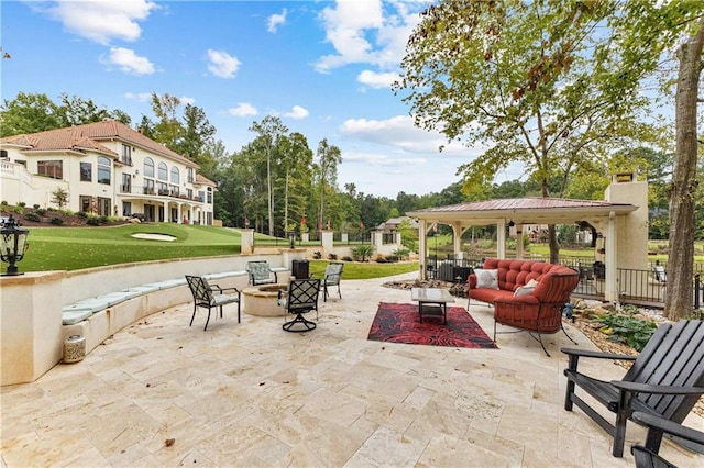 view of patio / terrace featuring an outdoor hangout area