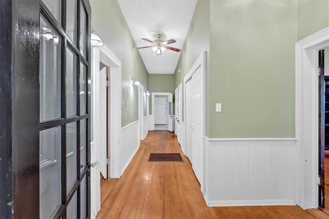 226 Noyes St, Cedartown, GA 30125 - hallway with wainscoting and wood finished floors