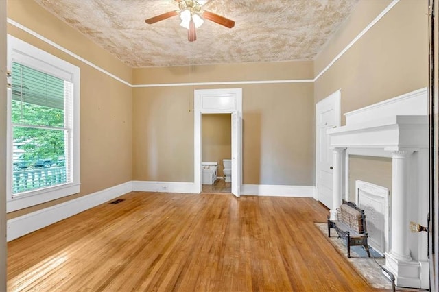 226 Noyes St, Cedartown, GA 30125 - unfurnished living room featuring ceiling fan and light wood-style floors