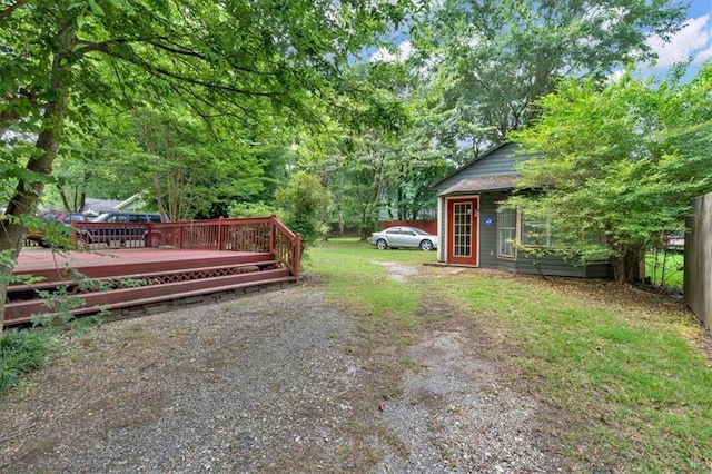 226 Noyes St, Cedartown, GA 30125 - view of yard featuring a deck