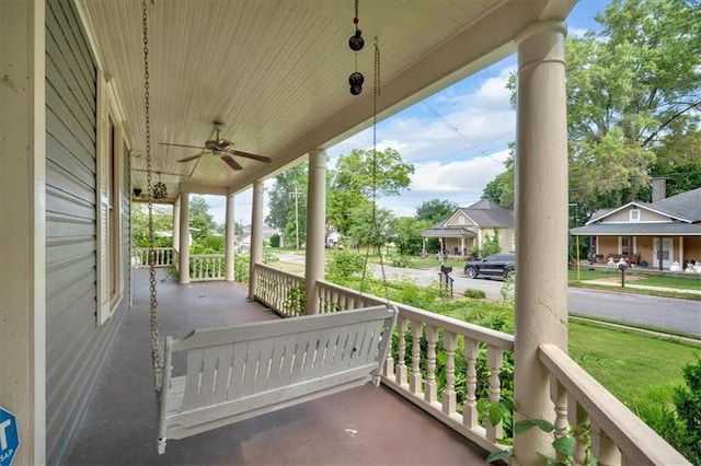 226 Noyes St, Cedartown, GA 30125 - porch featuring ceiling fan