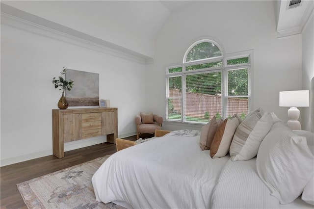 2255 Lenox Ridge Ct NE, Atlanta, GA 30319 - bedroom with wood finished floors and high vaulted ceiling