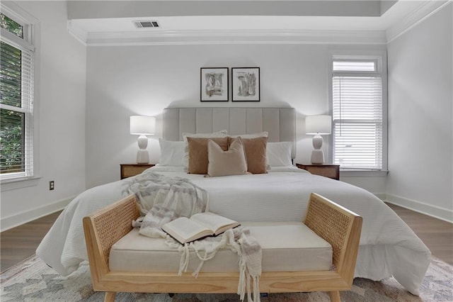 2255 Lenox Ridge Ct NE, Atlanta, GA 30319 - bedroom with ornamental molding, wood finished floors, and baseboards