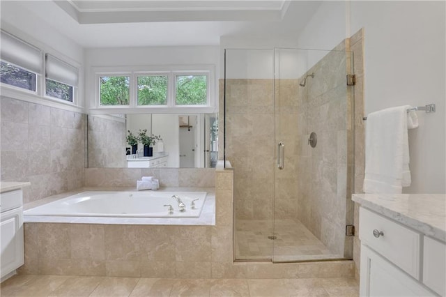 2255 Lenox Ridge Ct NE, Atlanta, GA 30319 - full bath featuring vanity, a bath, a shower stall, and tile patterned flooring