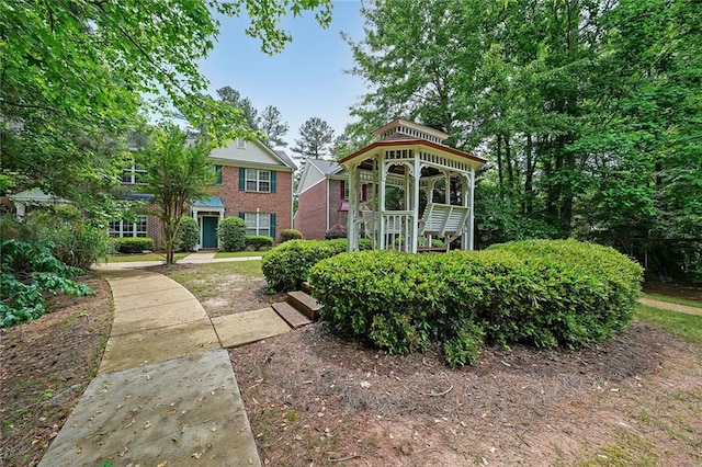 exterior space with a gazebo