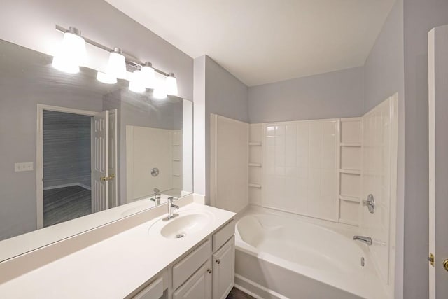 bathroom featuring vanity and shower / washtub combination