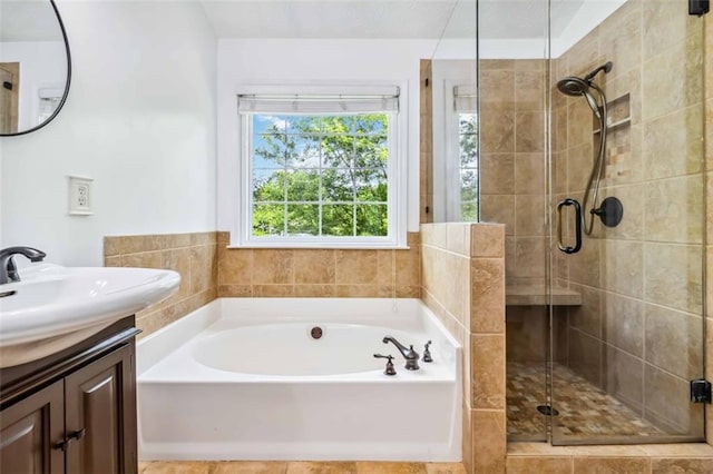 870 Underhill Ct, Sugar Hill, GA 30518 - full bath featuring a stall shower, a bath, and vanity