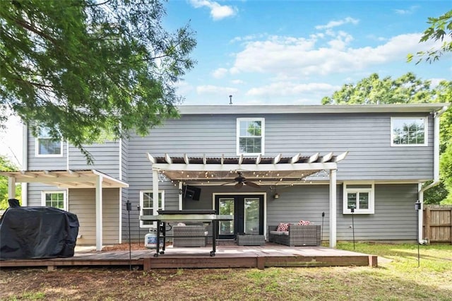 870 Underhill Ct, Sugar Hill, GA 30518 - back of house with a pergola, a deck, and a ceiling fan
