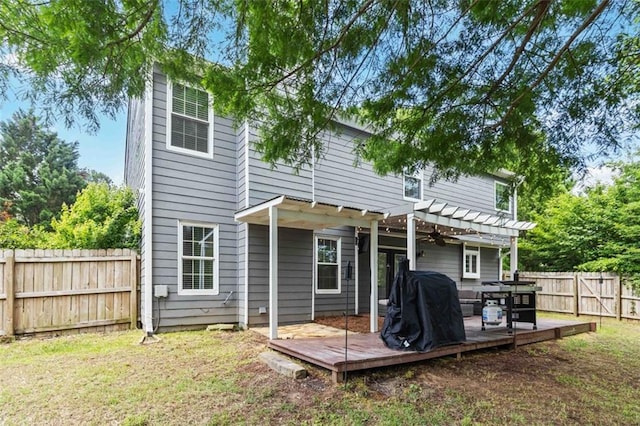 870 Underhill Ct, Sugar Hill, GA 30518 - back of house with a deck, a pergola, and ceiling fan